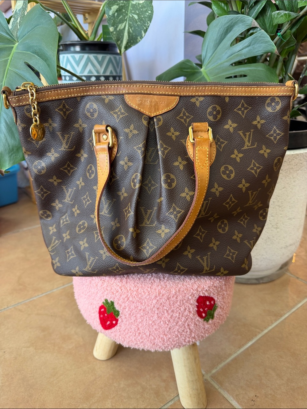 Louis Vuitton Brown Monogram Canvas Tote with Vachetta Trim